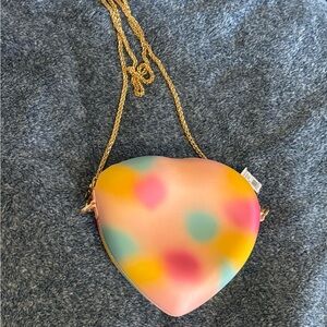 Colorful Rubber Heart-Shaped Crossbody Bag